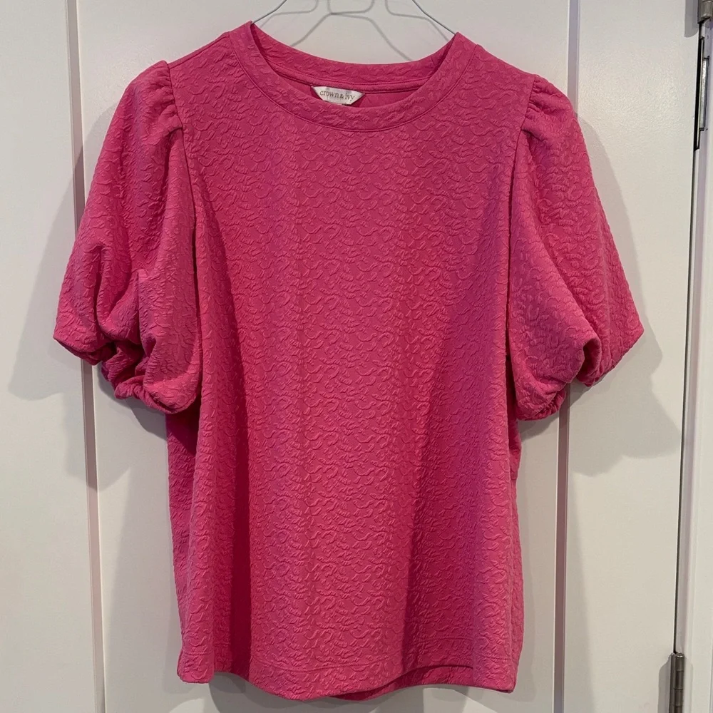 Crown & Ivy Womens Short Sleeve Blouse XL - Picture 1 of 6